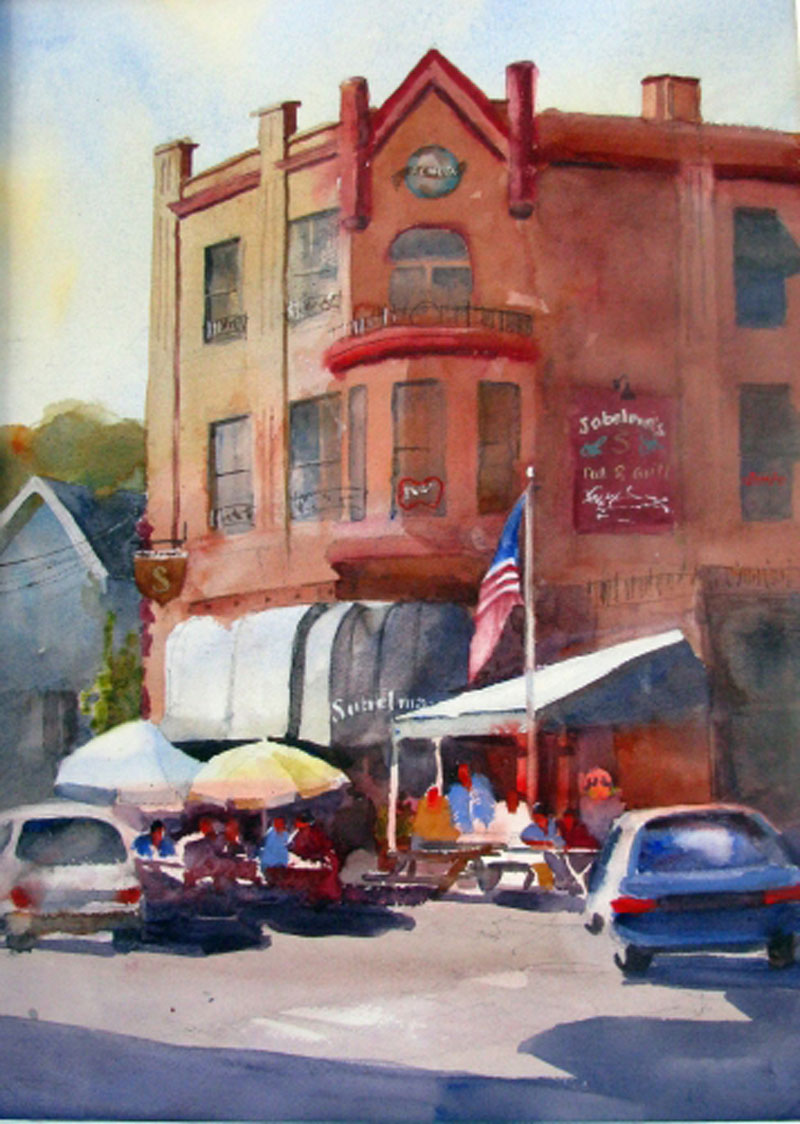 Best Burgers in Town, Watercolor, by Kappy Schwab