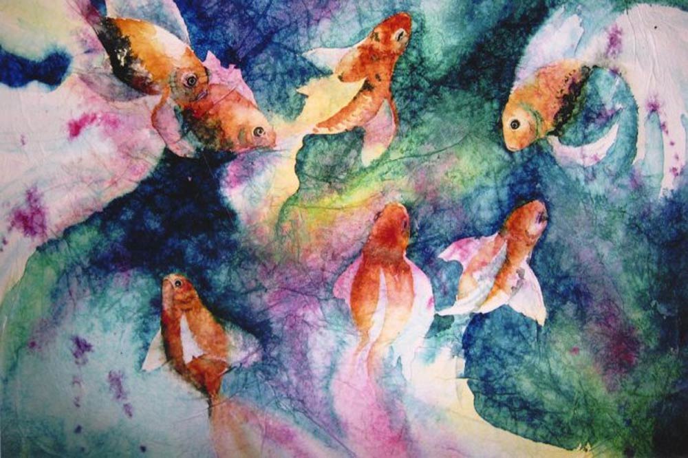 Fish Fantasy, Watercolor, by Barbara Mathews