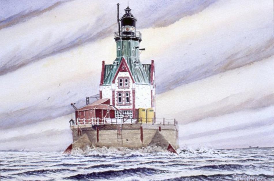 Breakers on Point, Watercolor, by Donald E. Vander Leest