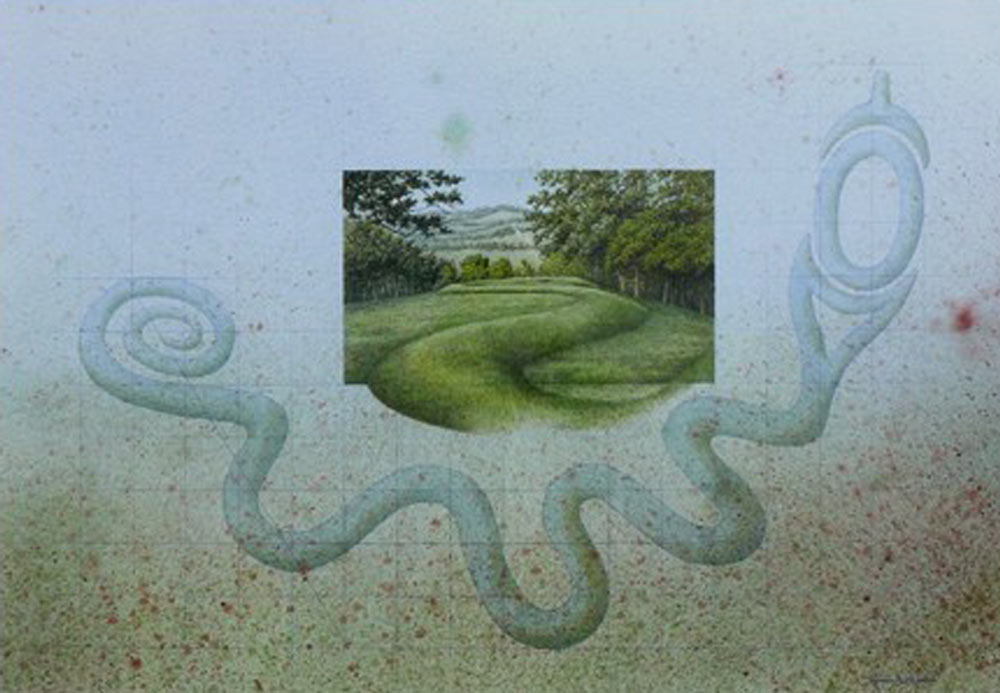 Serpent Mound, Watercolor, by Harold E. Hansen