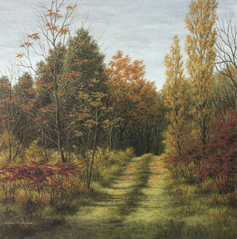 Wooded Road, Watercolor, by Harold E. Hansen