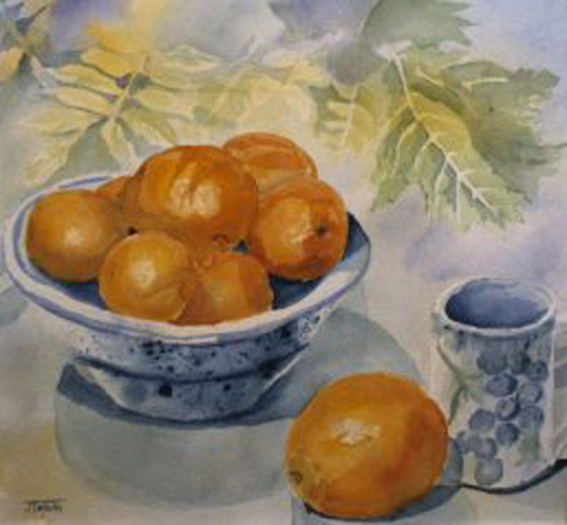 Oranges for Jim, Watercolor, by Jean Tobin