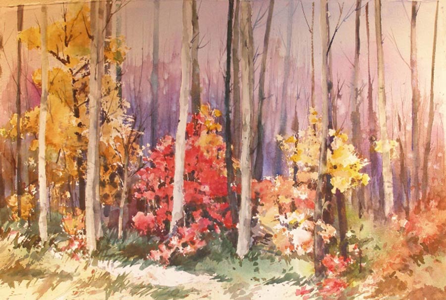 Appalachian Fall, Watercolor, by William K. Davis