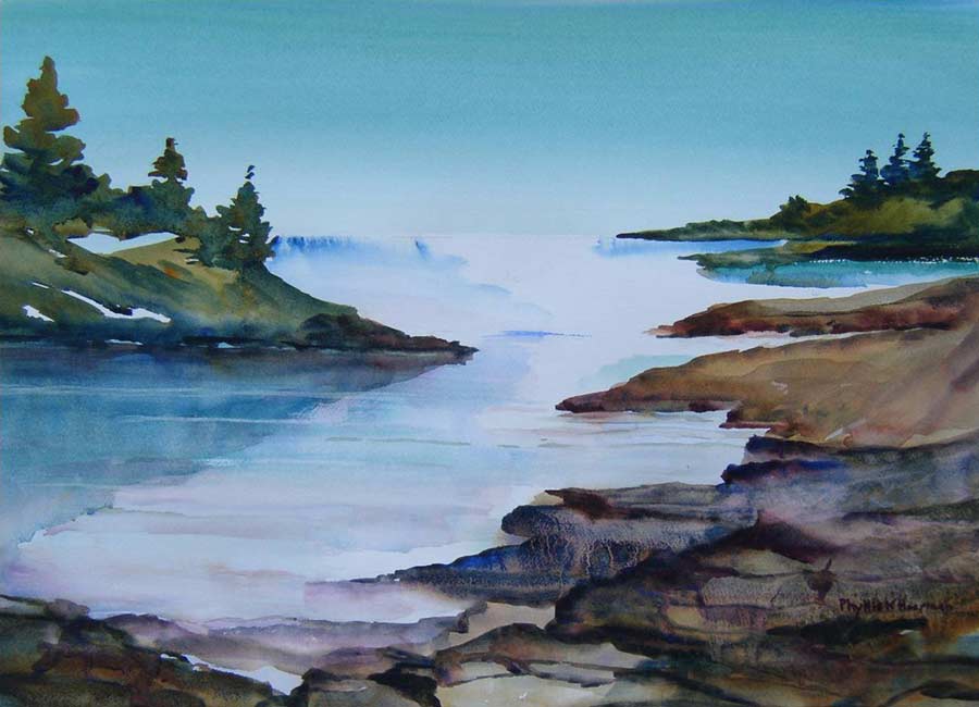 Water's Edge, Watercolor, 15x22", by Phyllis K. Hoopman